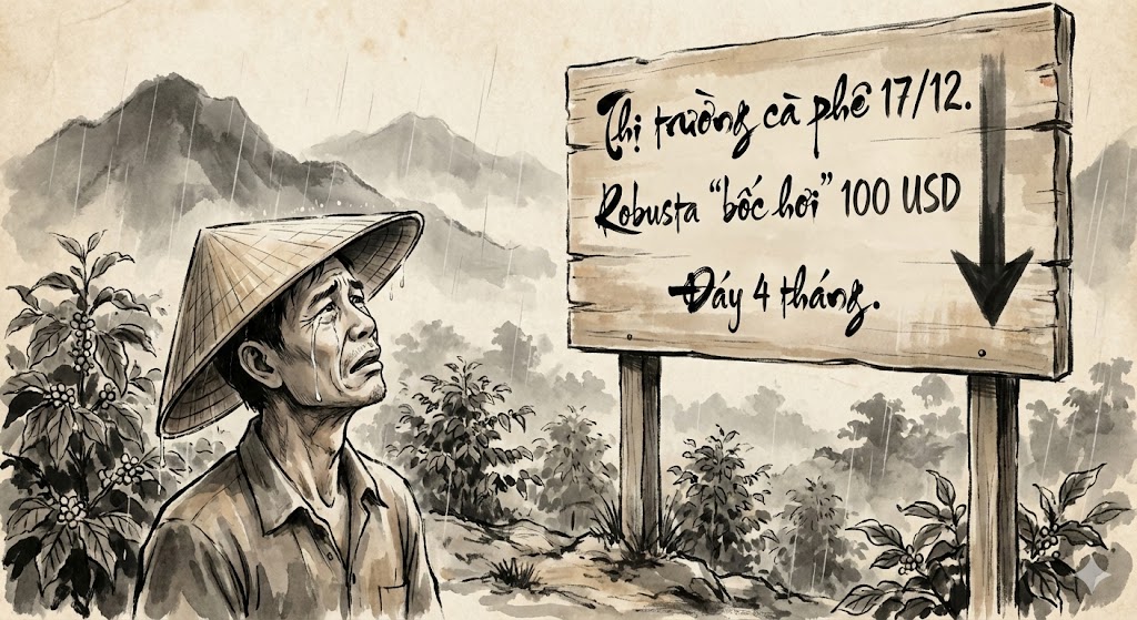 Thị trường cà phê ngày 17/12: Robusta 